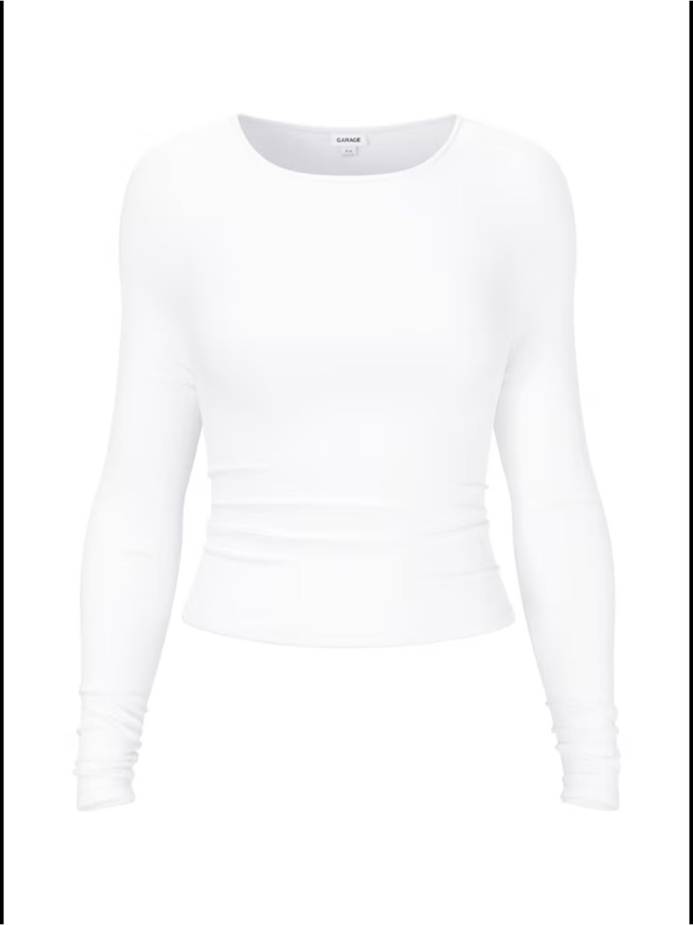 Garage White Sleek Crewneck Long Sleeve Top NWT Size L - Picture 3 of 8